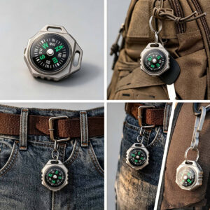 Outdoor Titanium Alloy Compass with Flashlight KM-ED12